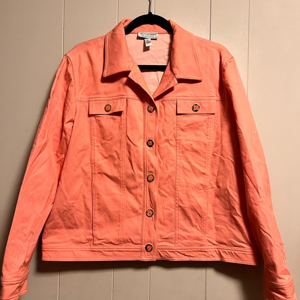 St. John Sport by Marie Gray  Denim Jacket Coral
